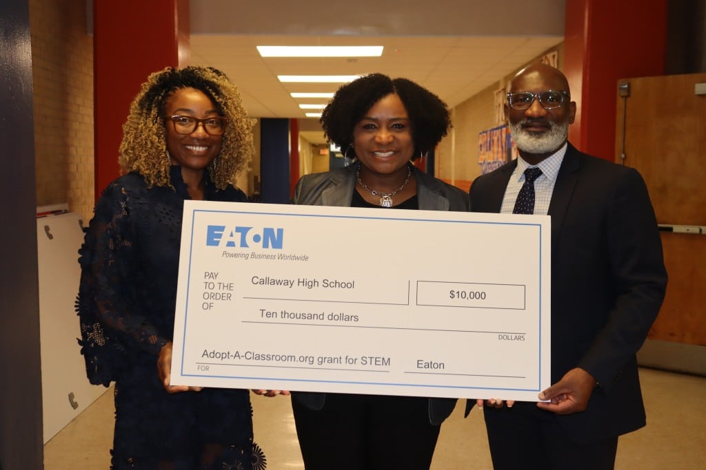Eaton surprises Callaway High School with $10,000 donation to support STEM education