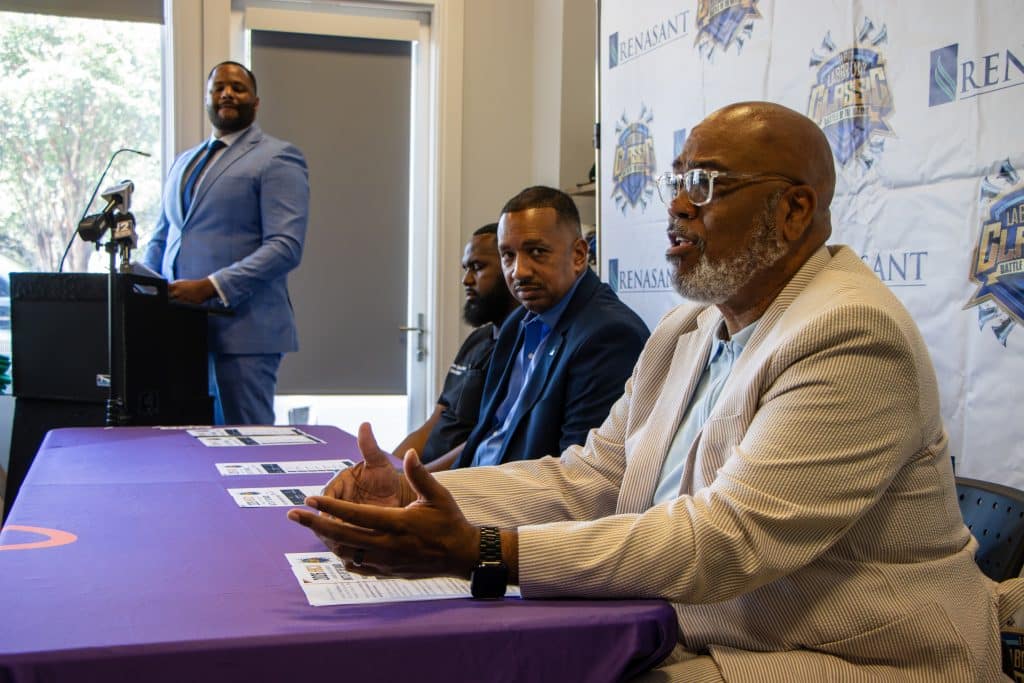 GALLERY – Organizers, city representatives, sponsors and community leaders gathered at the Visit JXN Welcome Center for a press conference ahead of the 2026 HBCU Labor Day Classic: Battle of the Bands